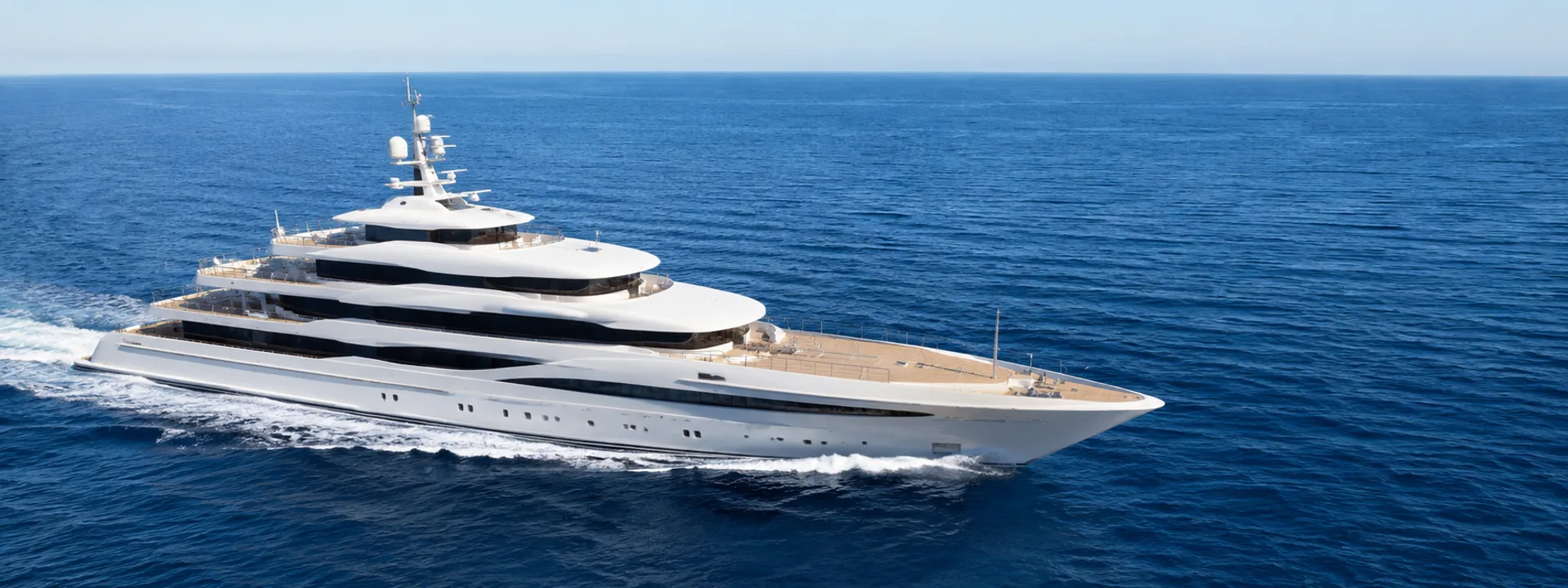 A superyacht underway at sea